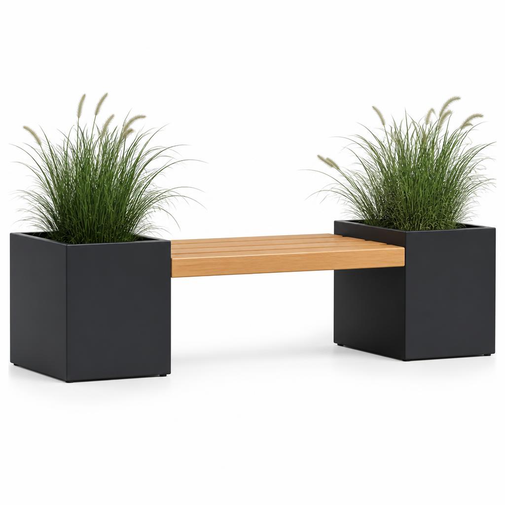 Banc + Jardineres 240 cm